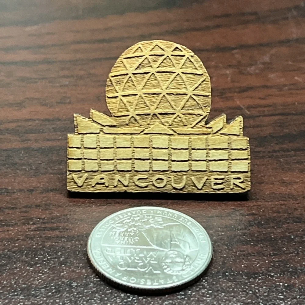 Vancouver Canada Science World Wooden Lapel Hat‎ Pin